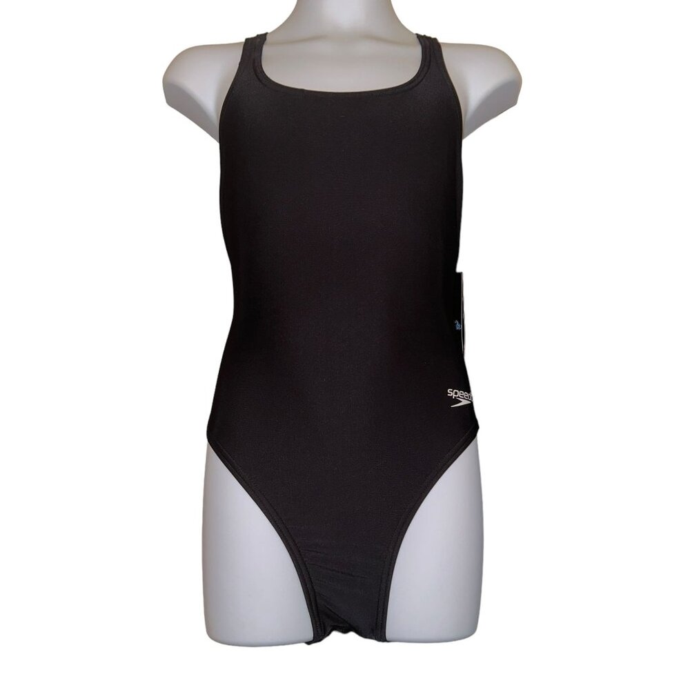 NWT Speedo Pro LT Super One Piece Swimsuit Womens 10 36 Solid Black Compression